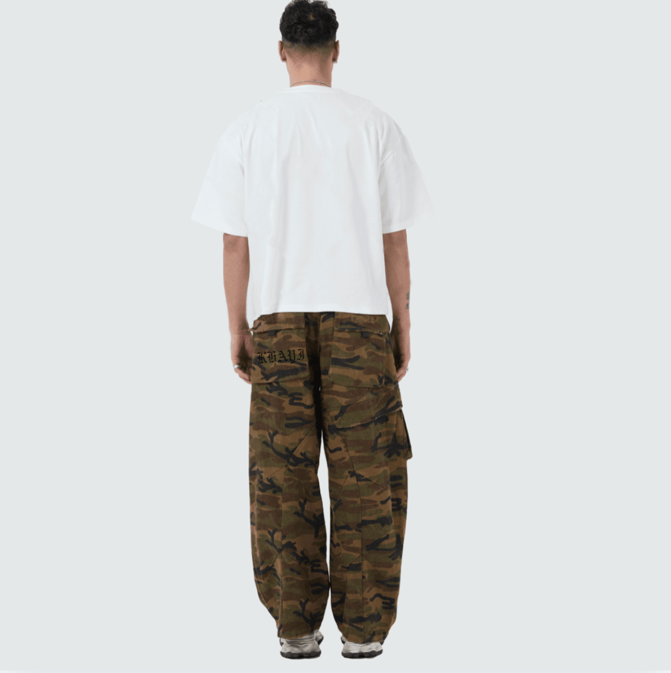 Khayi Camo Loose Fit Wide-leg Cargos