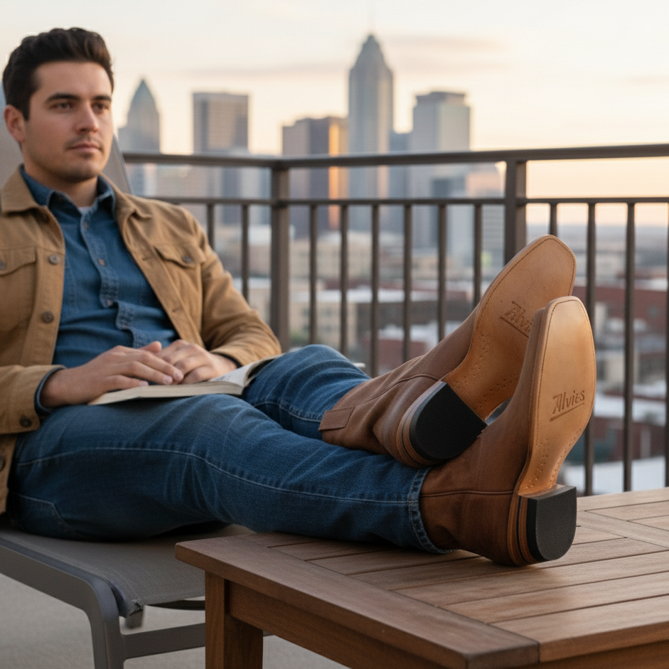 The Shoal Creek - Stylish Square-Toe Cowboy Boots for Men and Women