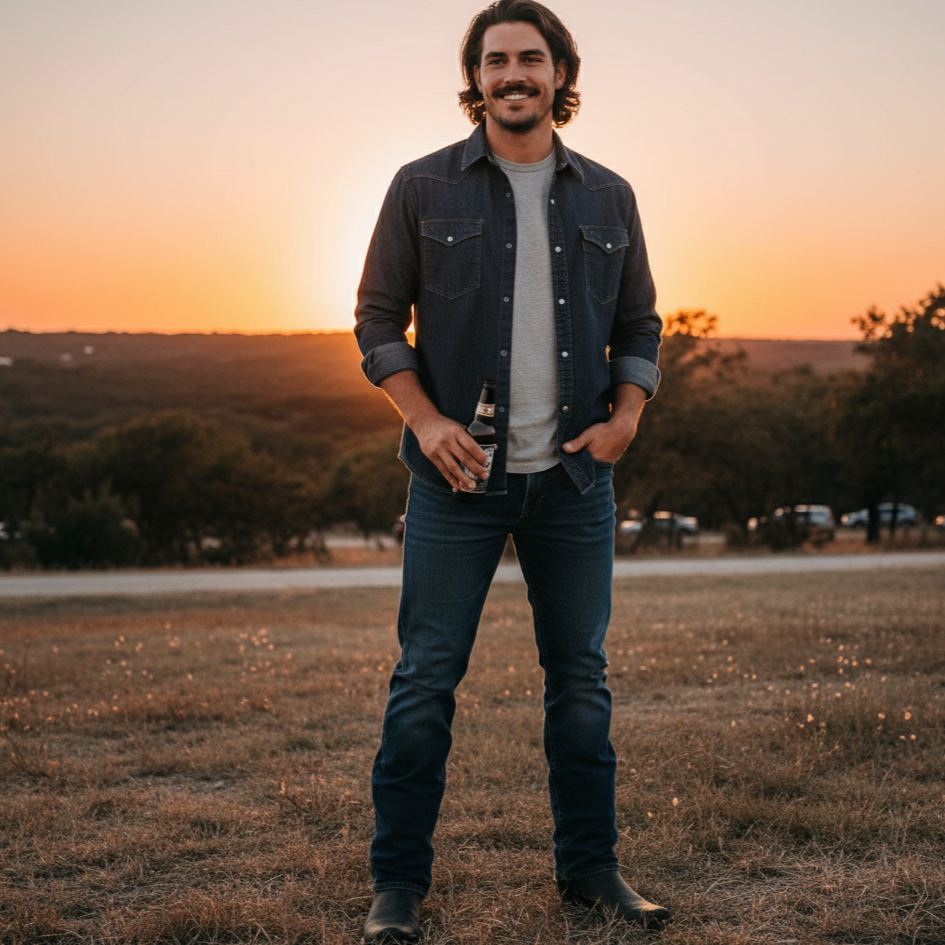 The Shoal Creek - Stylish Square-Toe Cowboy Boots for Men and Women