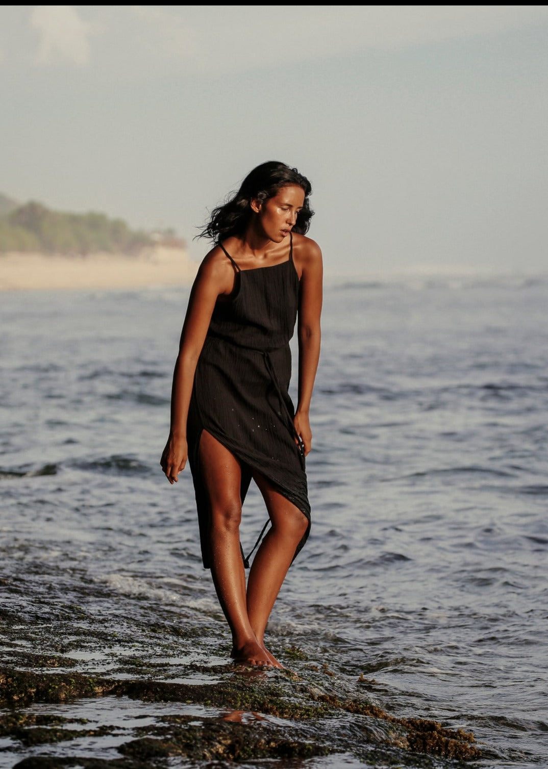 Siesta Black Summer Dress in 100% Turkish Cotton