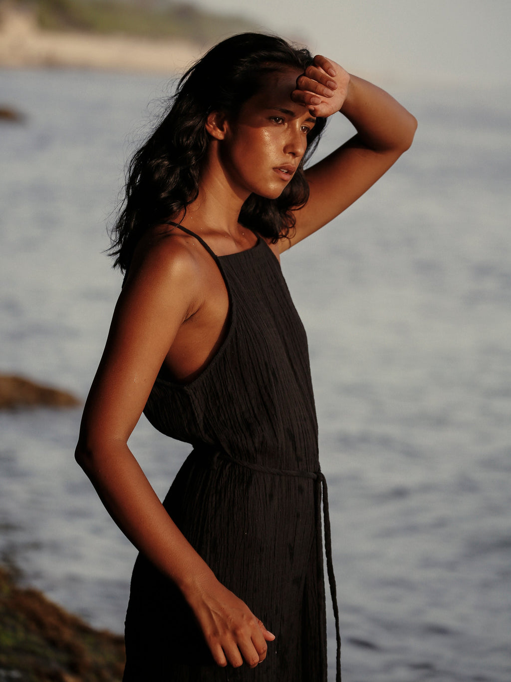 Siesta Black Summer Dress in 100% Turkish Cotton