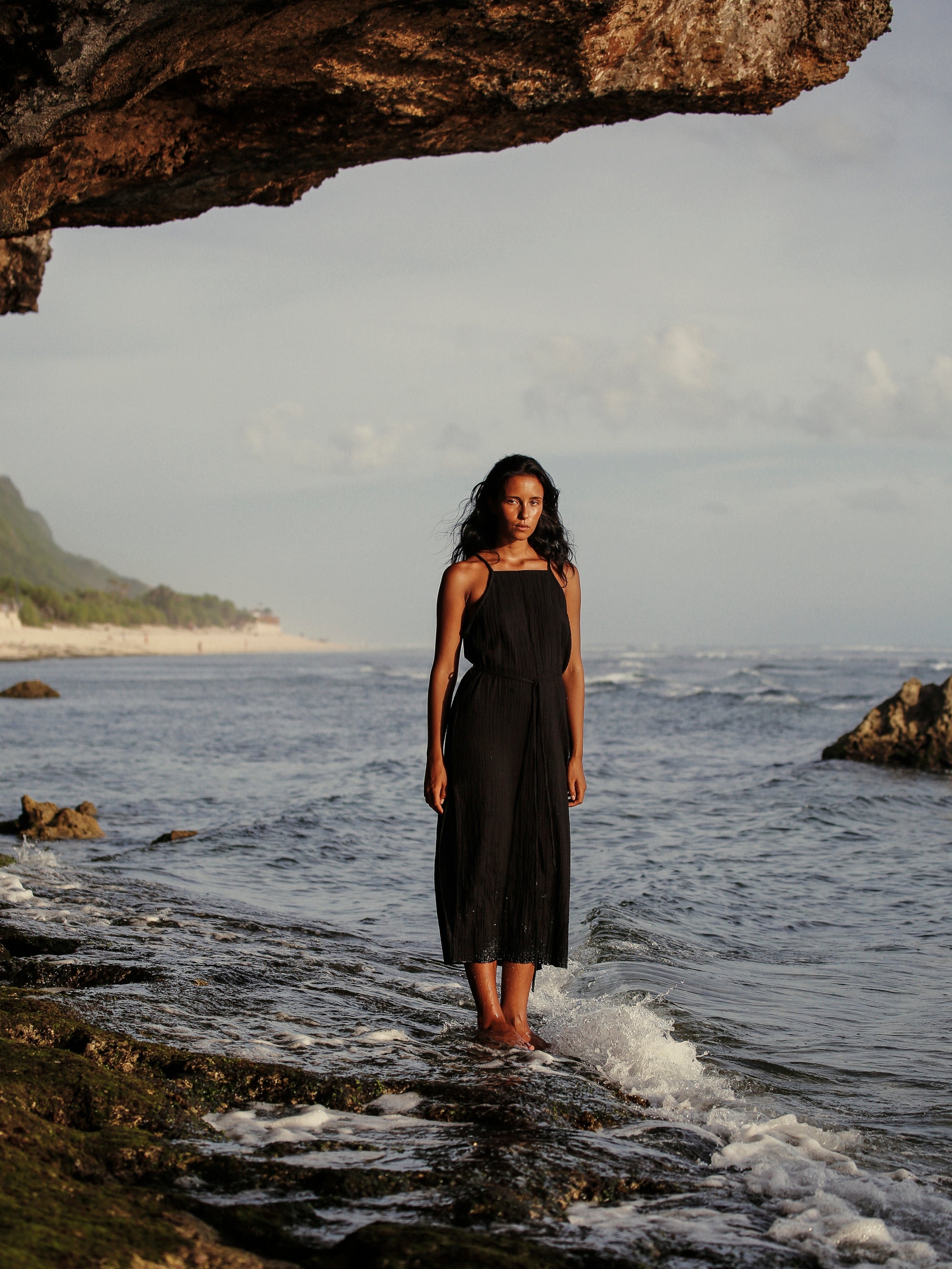 Siesta Black Summer Dress in 100% Turkish Cotton