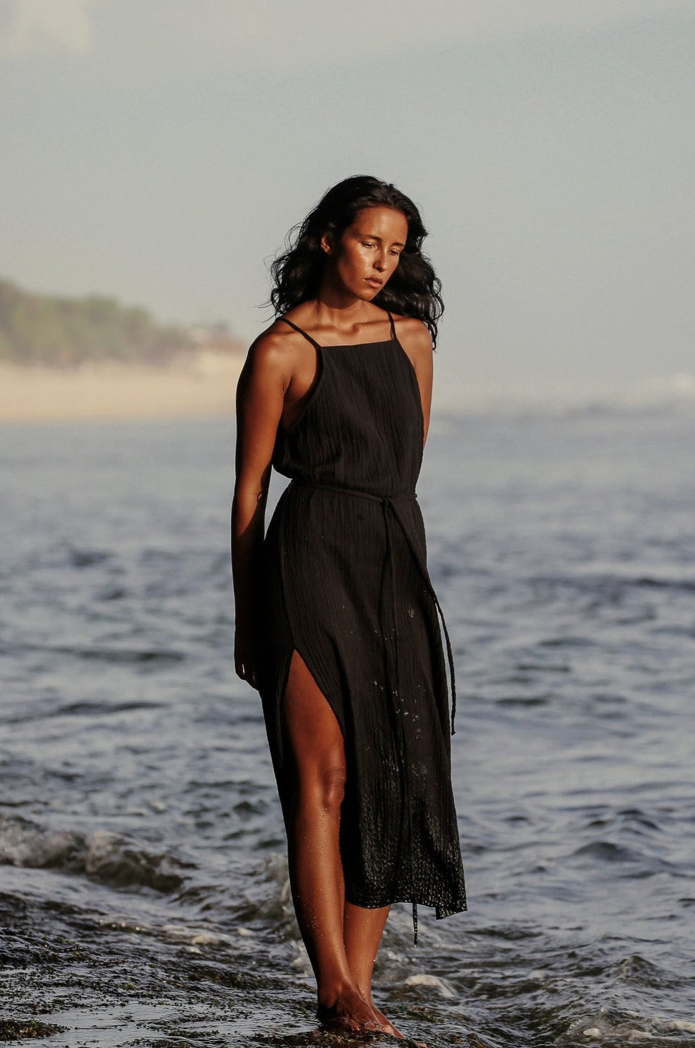 Siesta Black Summer Dress in 100% Turkish Cotton