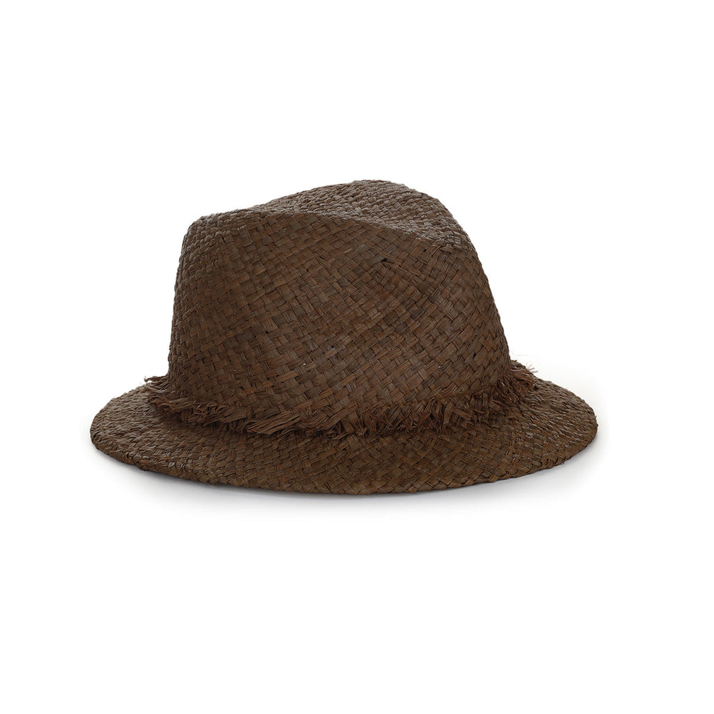 St. Tropez Raffia Fedora Hat – Tobacco Straw, Amina Hood x Helen Jon Collaboration