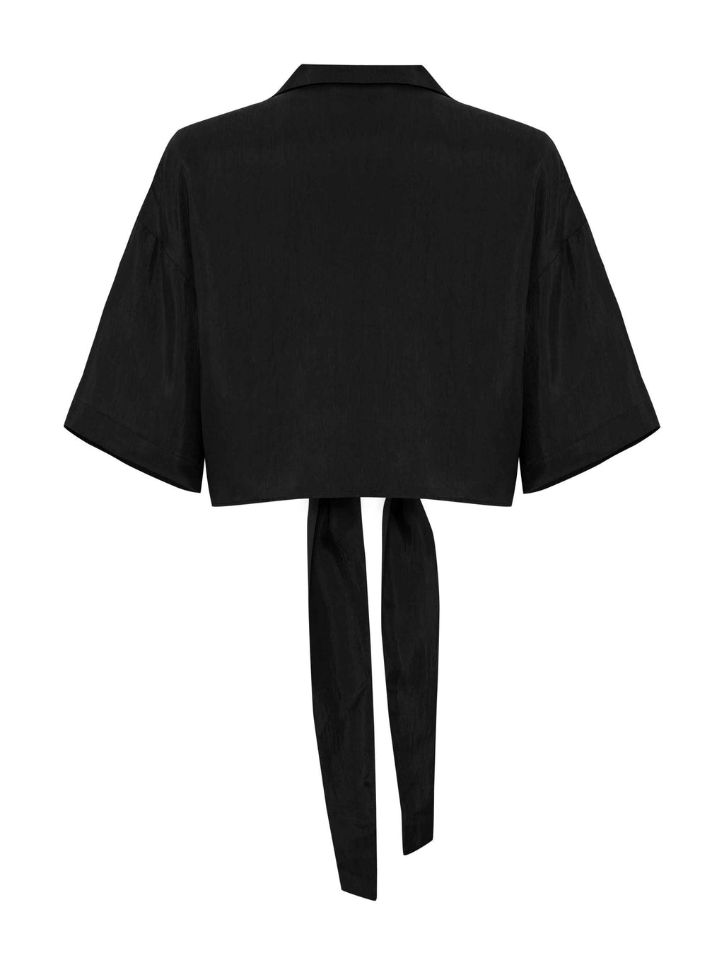 Lucid Tie Front Shirt in Black