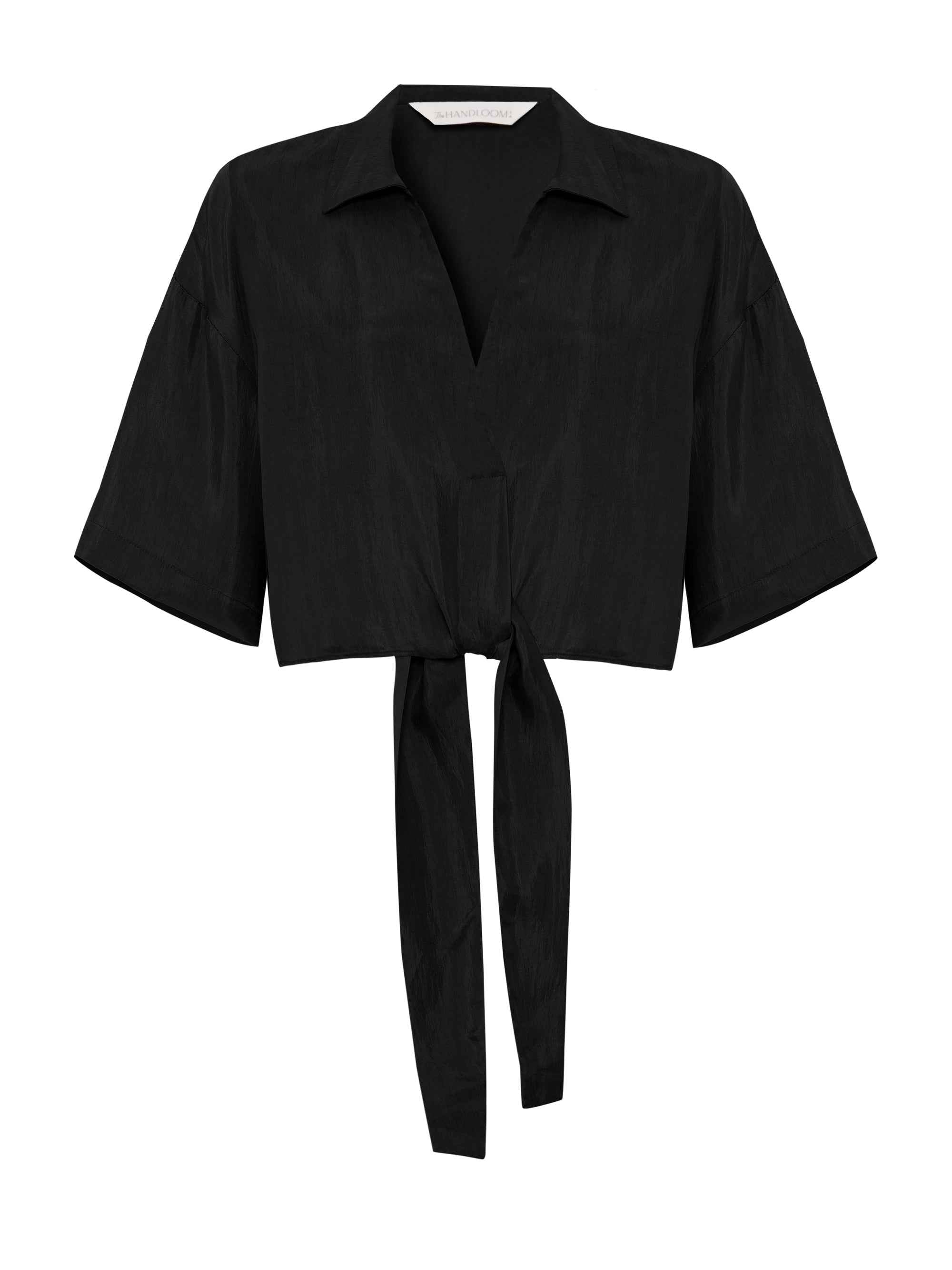 Lucid Tie Front Shirt in Black