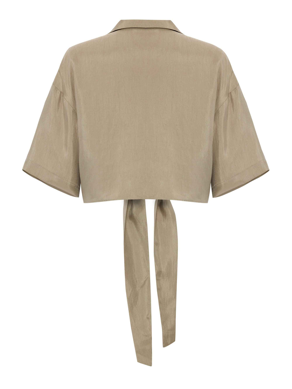 Lucid Tie-Front Shirt in Khaki Green