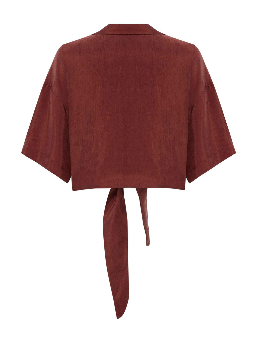 Lucid Tie-Front Shirt in Burgundy