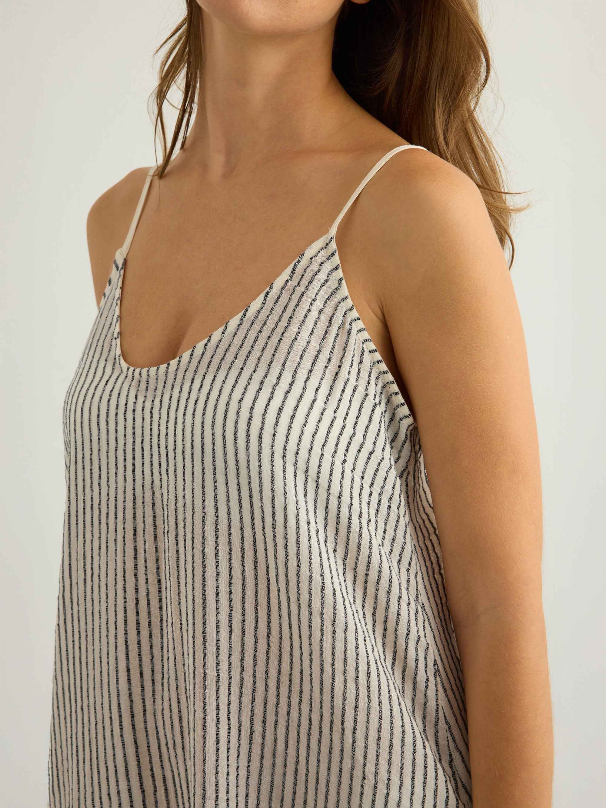 Yaz Dress in Black and White Stripes – Lightweight Maxi Summer Dress with Adjustable Straps