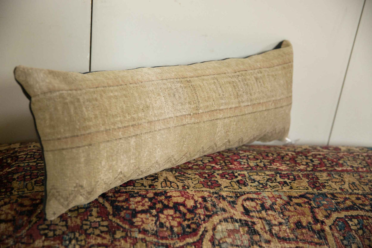 Vintage 1940s Northwest Persian Reclaimed Rug Fragment Pillow with Down Insert