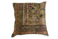 Antique Kerman Rug Fragment Decorative Pillow