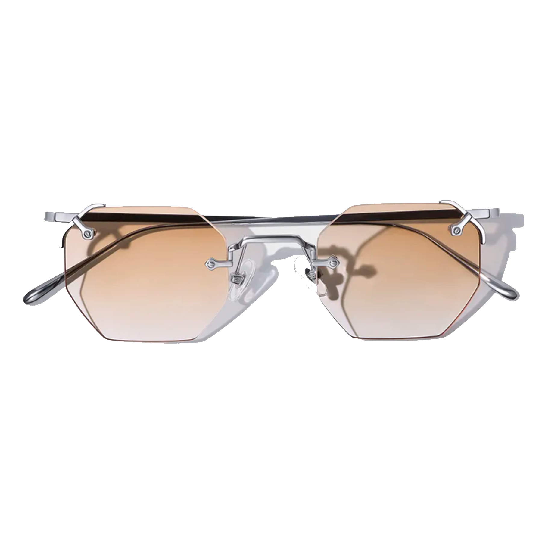 Aplos Hexagon Rimless Sunglasses – Minimalist Unisex Designer Shades with UV400 Protection