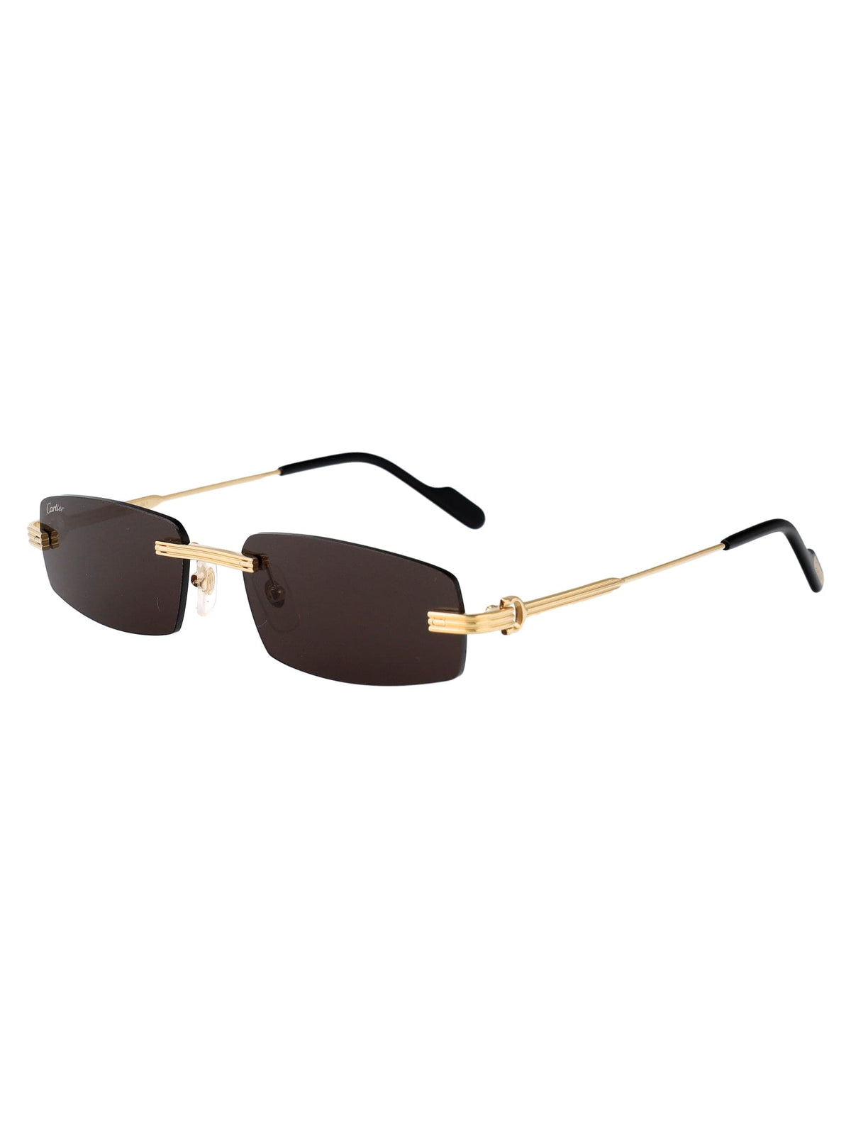 Cartier Men's Rimless Gold Sunglasses — angled front view