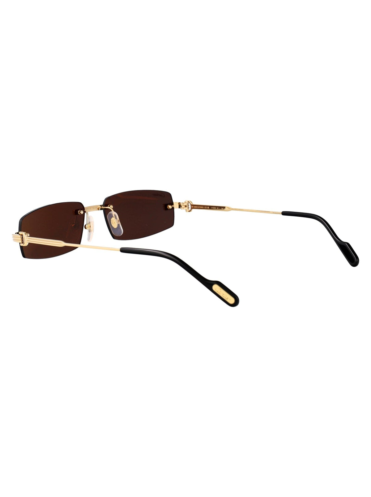 Cartier Men's Rimless Gold Sunglasses — close-up detail