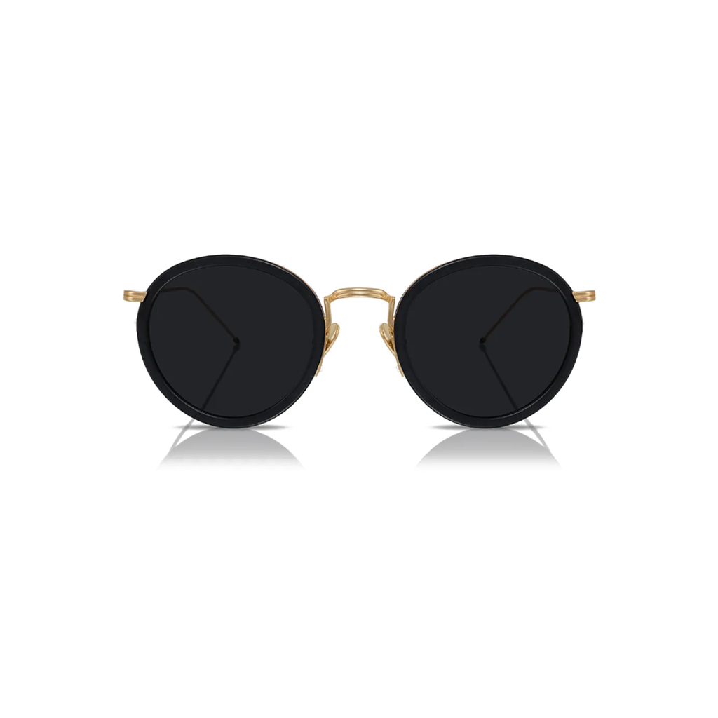 Coco Acetate & Metal Half-Frame Round Sunglasses with UV400 Nylon Lenses