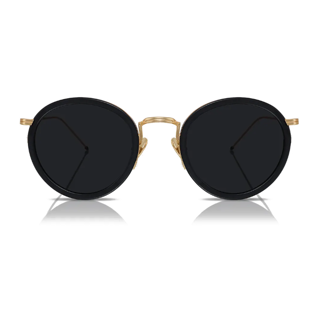 Coco Acetate & Metal Half-Frame Round Sunglasses with UV400 Nylon Lenses