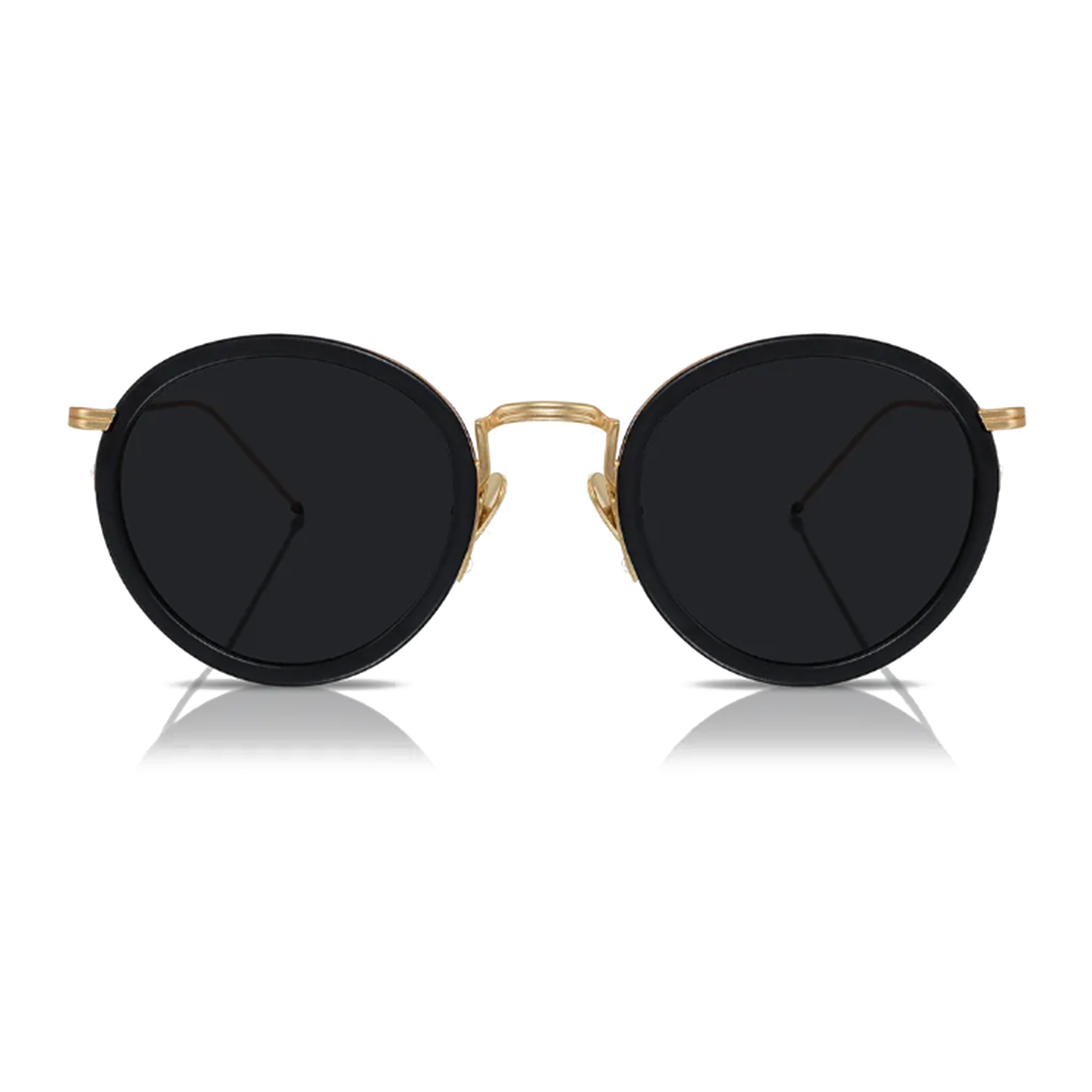 Coco Acetate & Metal Half-Frame Round Sunglasses with UV400 Nylon Lenses