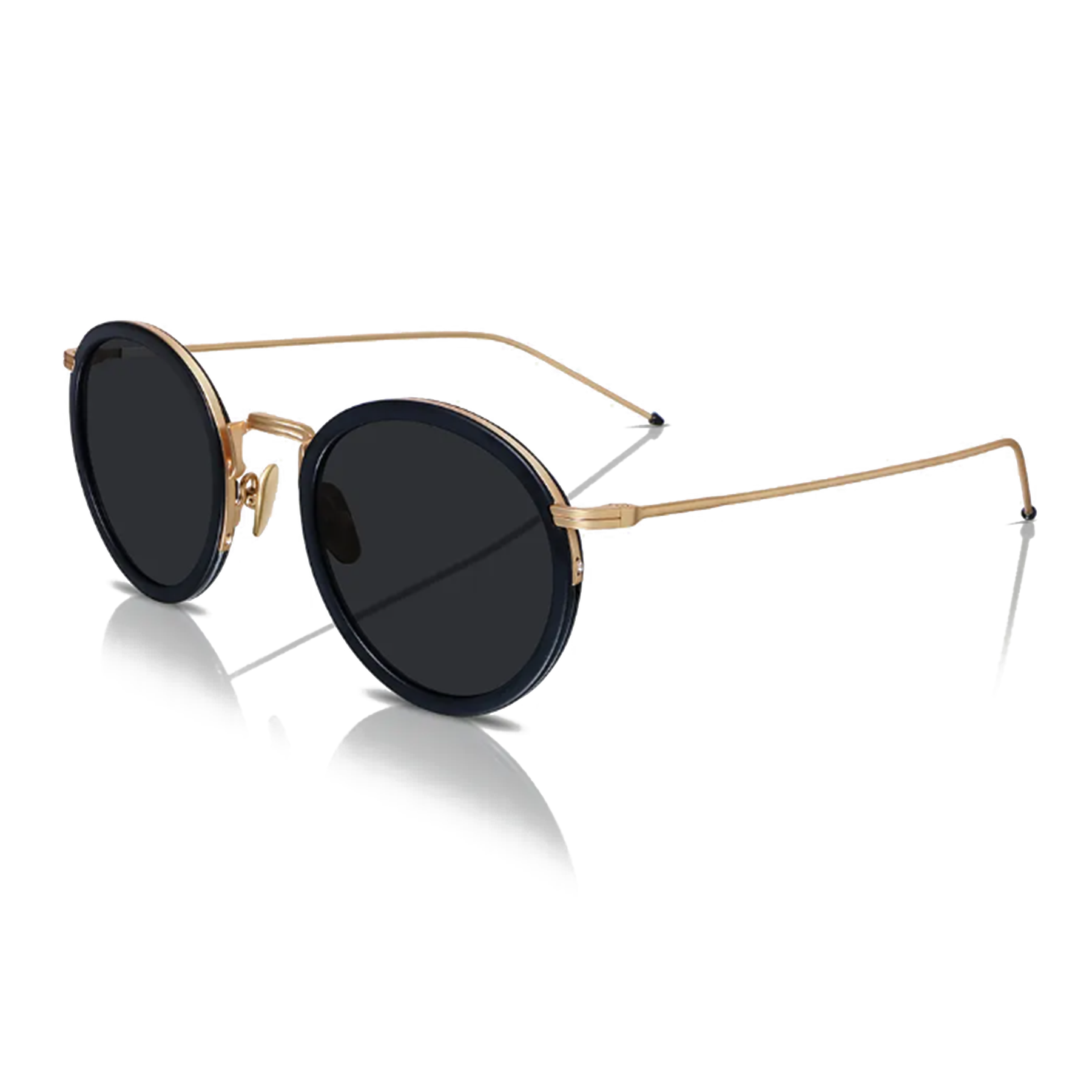 Coco Acetate & Metal Half-Frame Round Sunglasses with UV400 Nylon Lenses