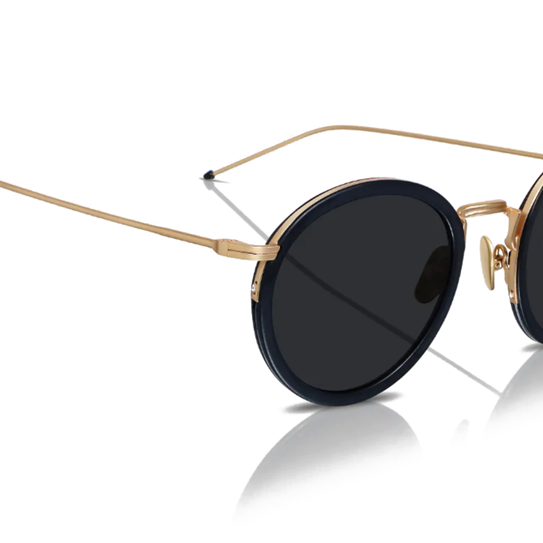 Coco Acetate & Metal Half-Frame Round Sunglasses with UV400 Nylon Lenses