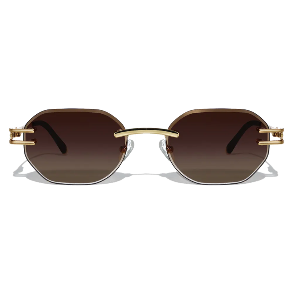 Dore Rectangle Rimless Luxury Sunglasses – Hand-Finished UV400 Unisex Eyewear