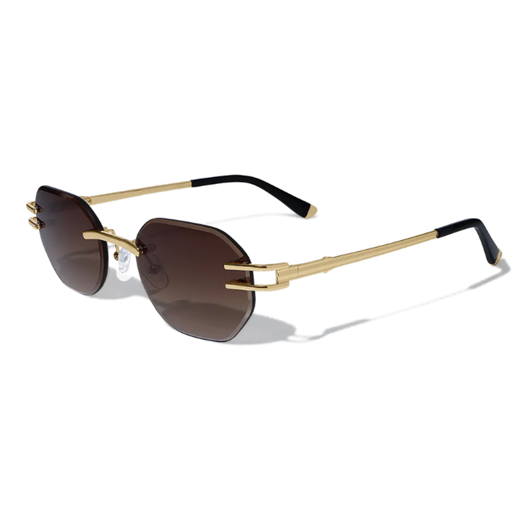 Dore Rectangle Rimless Luxury Sunglasses – Hand-Finished UV400 Unisex Eyewear