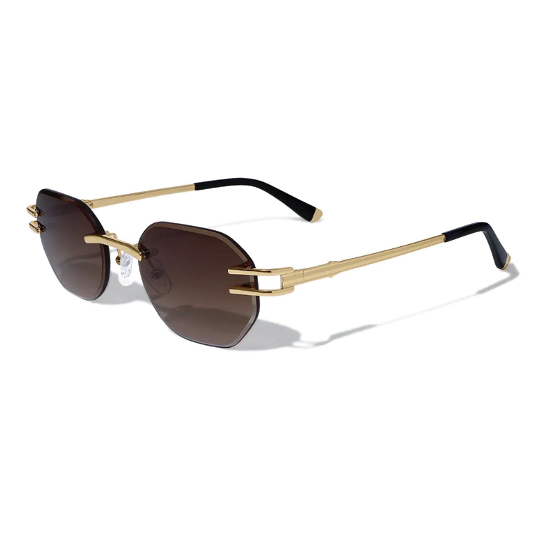 Dore Rectangle Rimless Luxury Sunglasses – Hand-Finished UV400 Unisex Eyewear