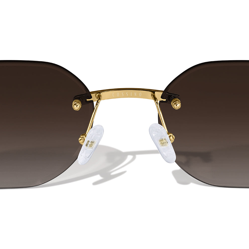 Dore Rectangle Rimless Luxury Sunglasses – Hand-Finished UV400 Unisex Eyewear