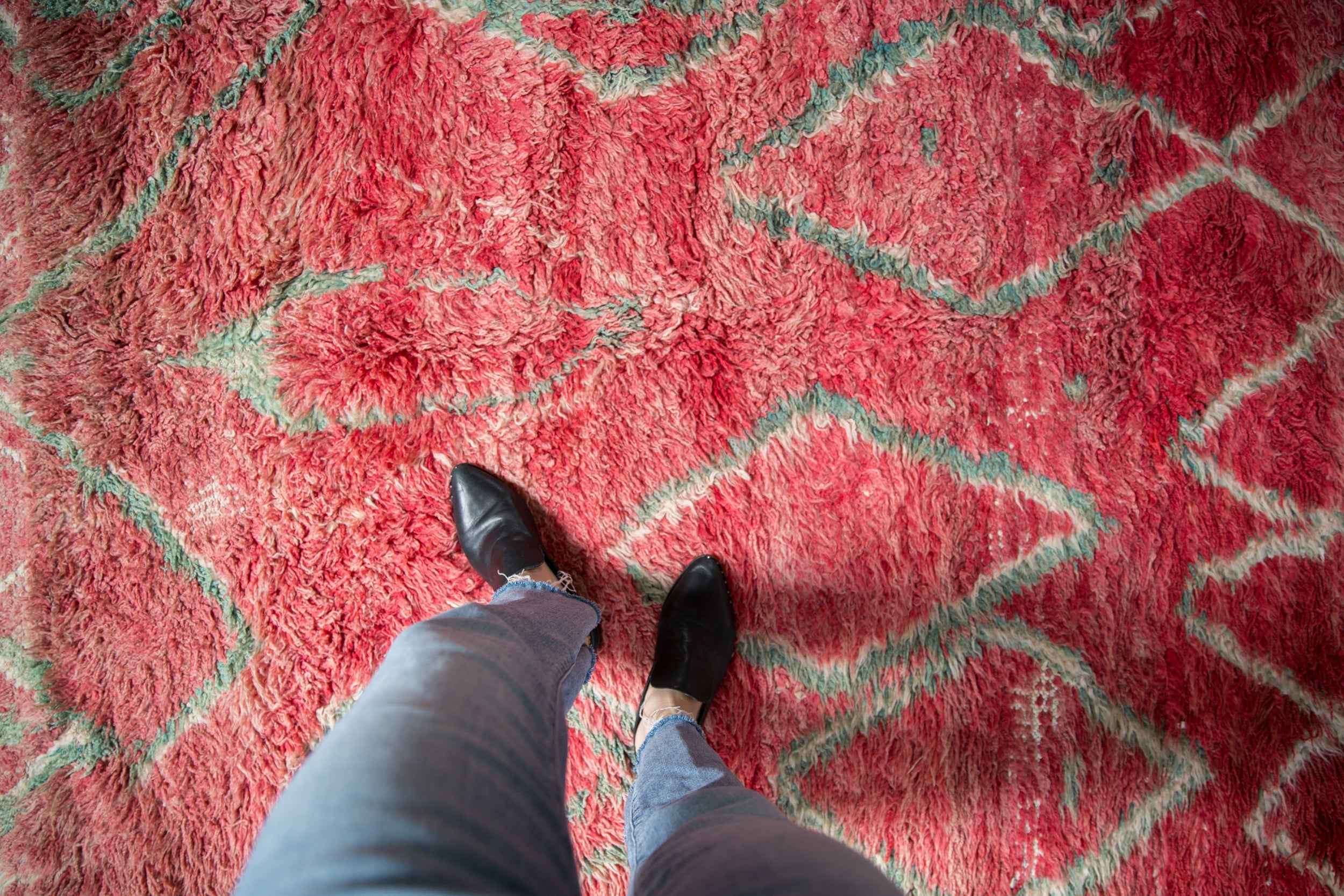 Vintage Moroccan Hand-Knotted Carpet, 5 ft 1 in x 8 ft 2 in, Circa 1960s