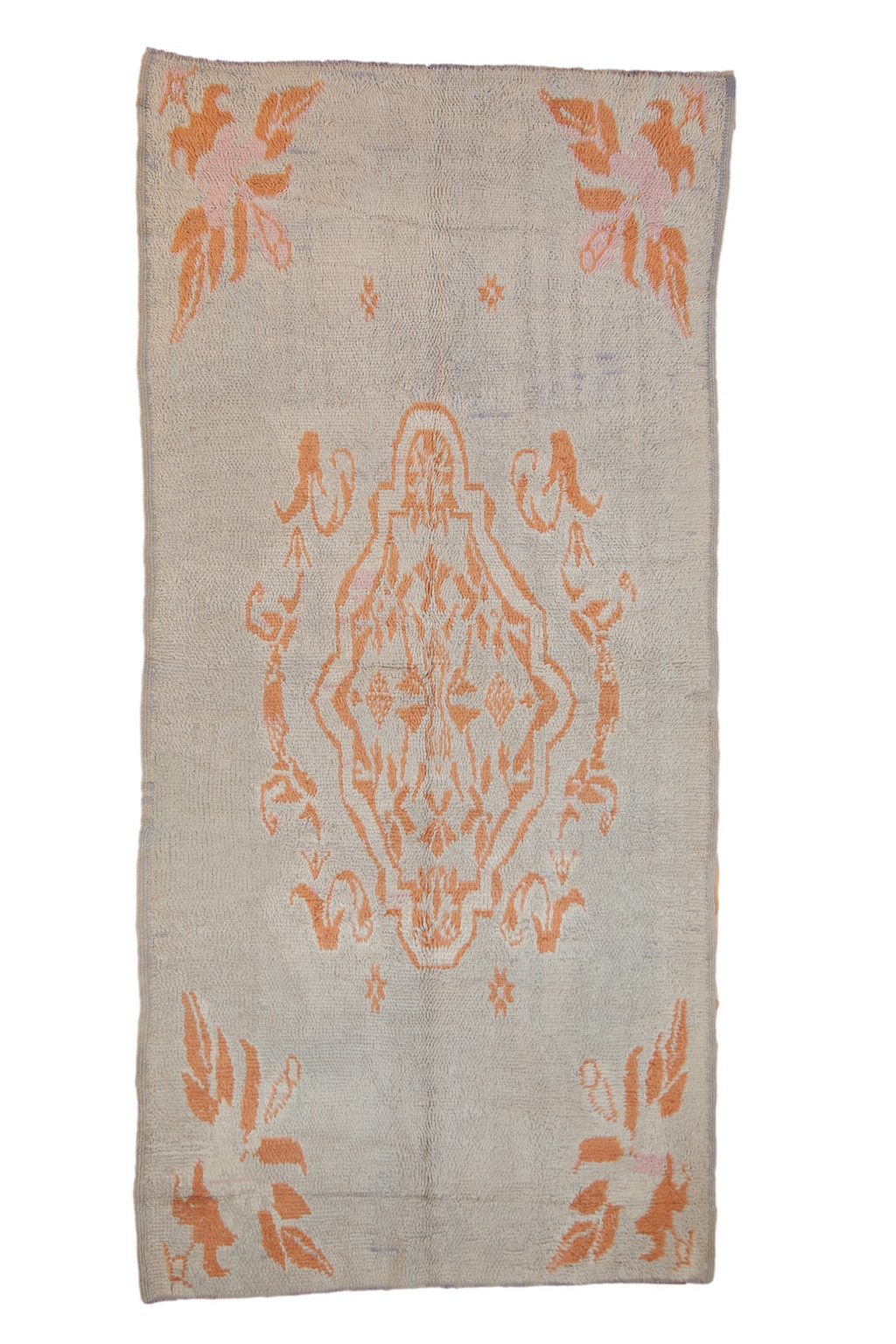 4.5 x 9.5 Vintage Moroccan Rug Runner with Arabesque Floral Medallions