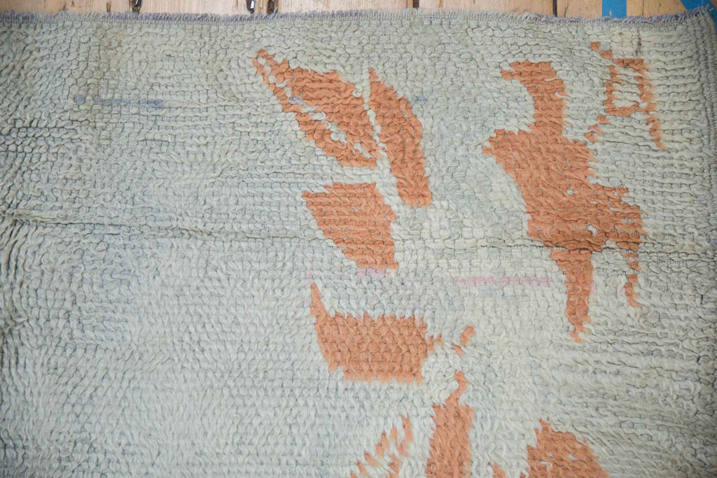 4.5 x 9.5 Vintage Moroccan Rug Runner with Arabesque Floral Medallions