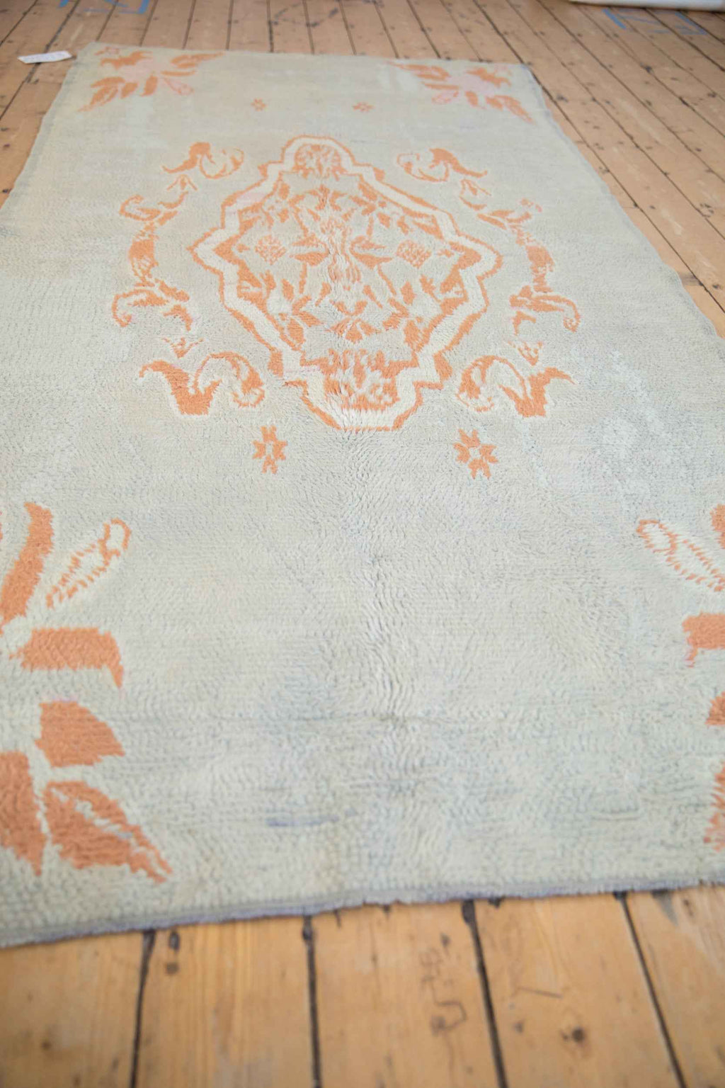 4.5 x 9.5 Vintage Moroccan Rug Runner with Arabesque Floral Medallions