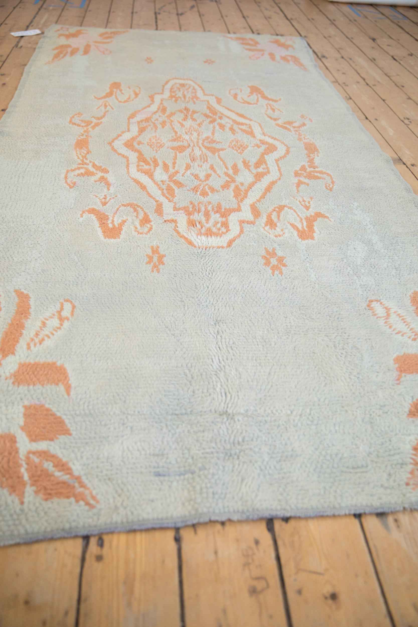 4.5 x 9.5 Vintage Moroccan Rug Runner with Arabesque Floral Medallions