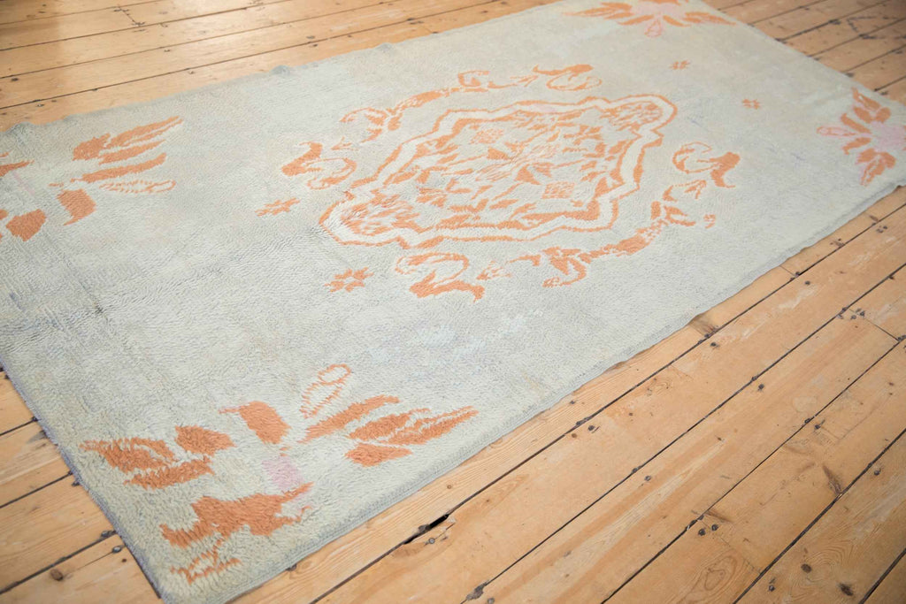 4.5 x 9.5 Vintage Moroccan Rug Runner with Arabesque Floral Medallions