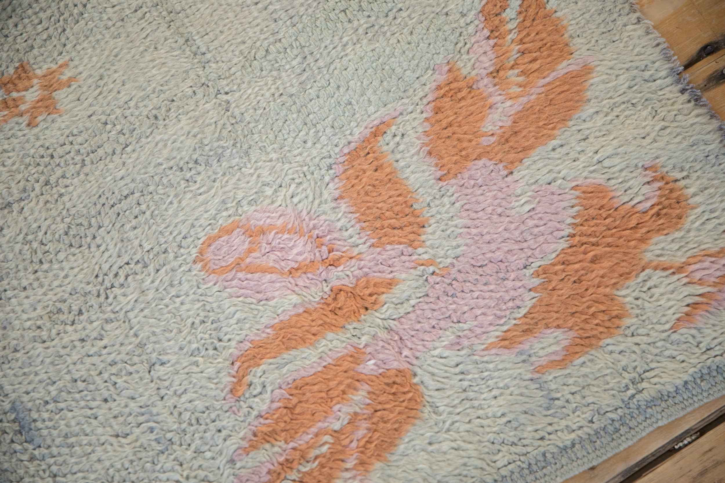 4.5 x 9.5 Vintage Moroccan Rug Runner with Arabesque Floral Medallions