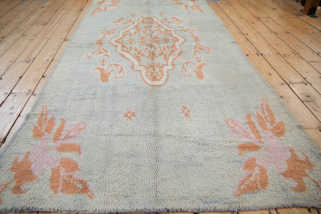 4.5 x 9.5 Vintage Moroccan Rug Runner with Arabesque Floral Medallions