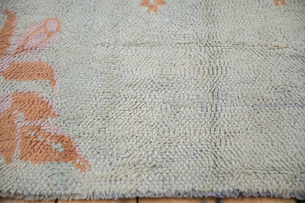 4.5 x 9.5 Vintage Moroccan Rug Runner with Arabesque Floral Medallions