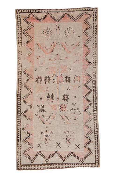 4.5 x 9 ft Vintage Distressed Moroccan Rug Runner