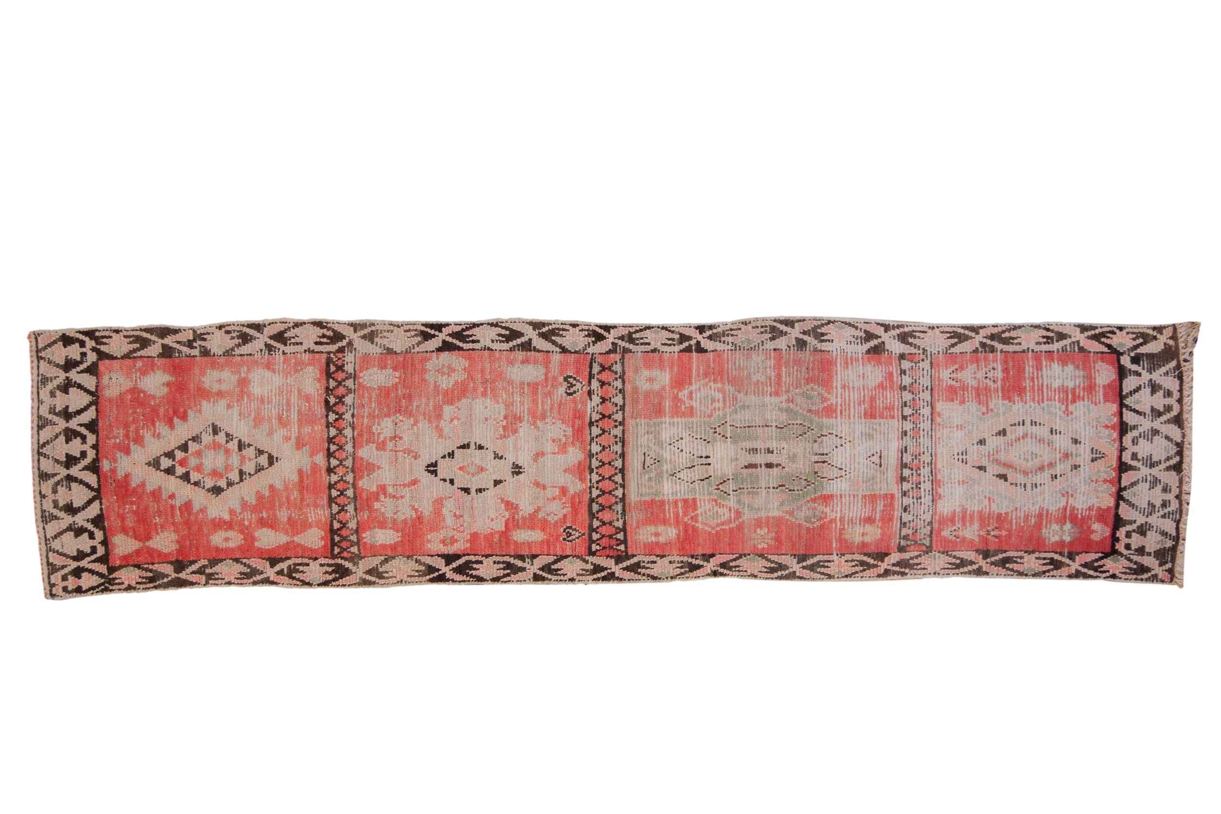 2.5 ft x 11.5 ft Vintage Moroccan Rug Runner with Stylized Medallion Panels