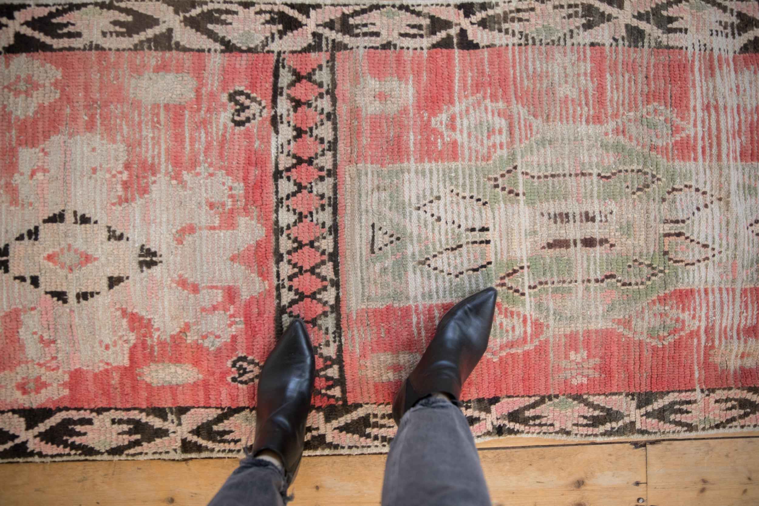 2.5 ft x 11.5 ft Vintage Moroccan Rug Runner with Stylized Medallion Panels