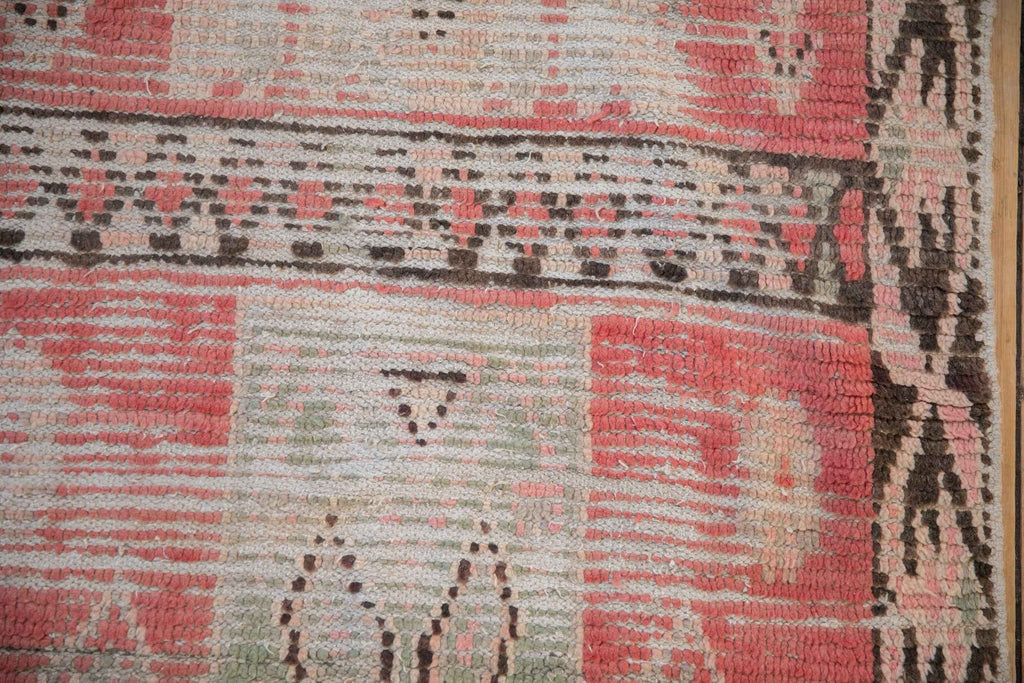 2.5 ft x 11.5 ft Vintage Moroccan Rug Runner with Stylized Medallion Panels