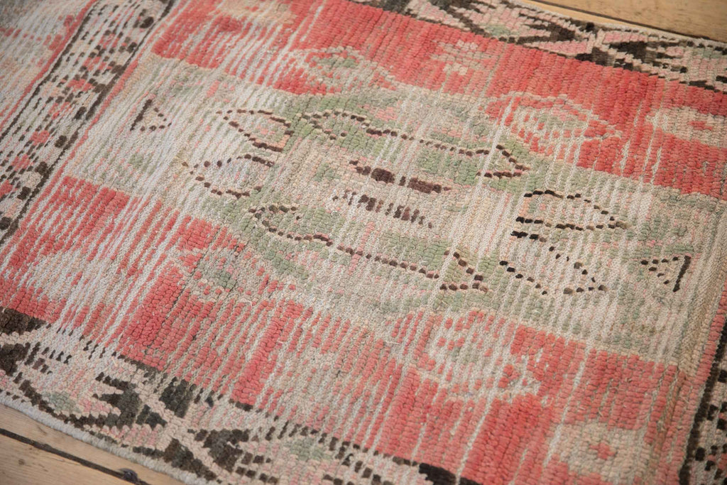 2.5 ft x 11.5 ft Vintage Moroccan Rug Runner with Stylized Medallion Panels