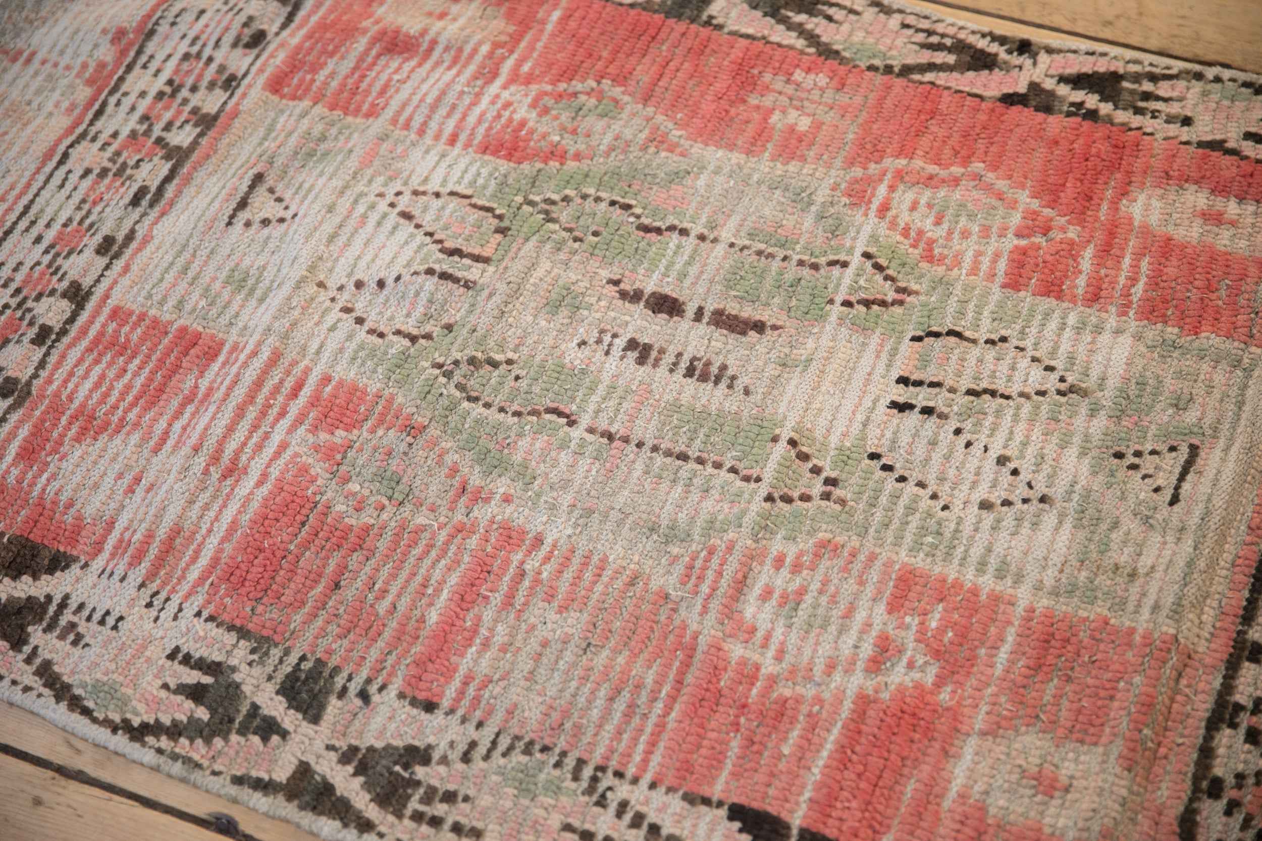 2.5 ft x 11.5 ft Vintage Moroccan Rug Runner with Stylized Medallion Panels