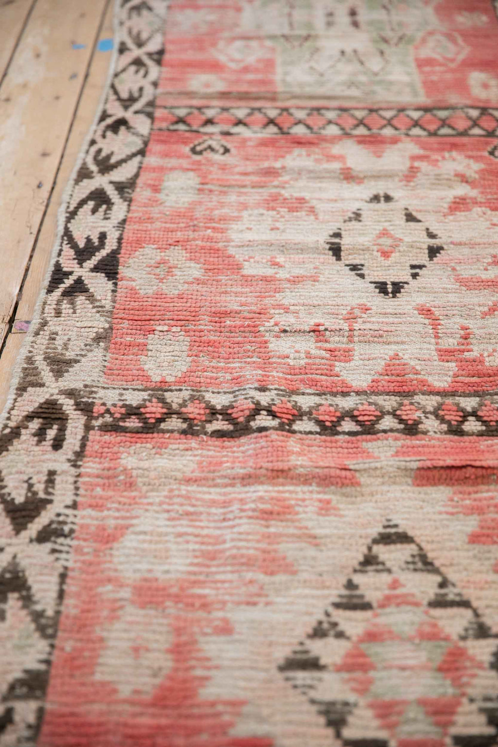 2.5 ft x 11.5 ft Vintage Moroccan Rug Runner with Stylized Medallion Panels