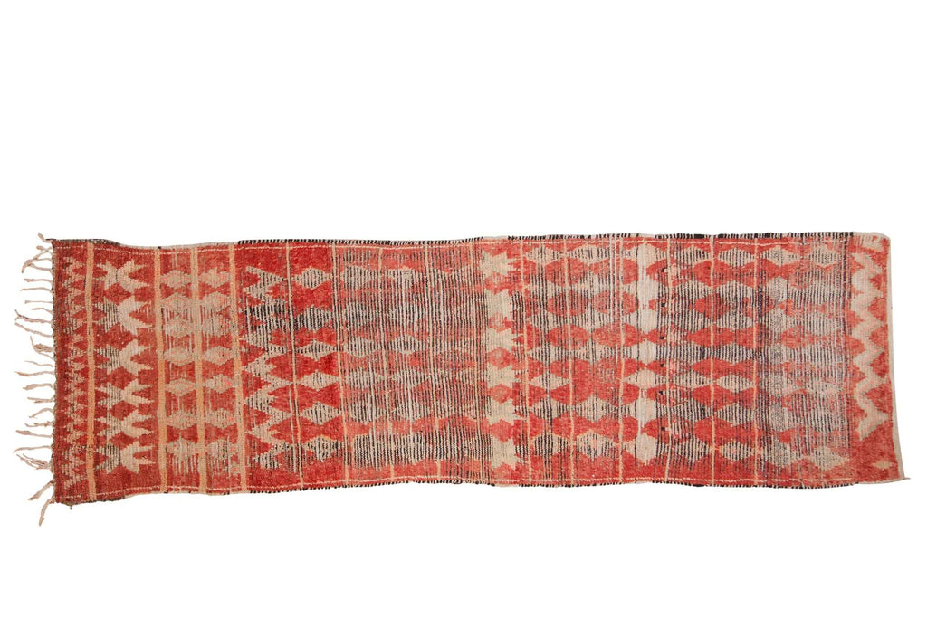 3.5 by 11 Foot Vintage Moroccan Hand-Knotted Rug Runner