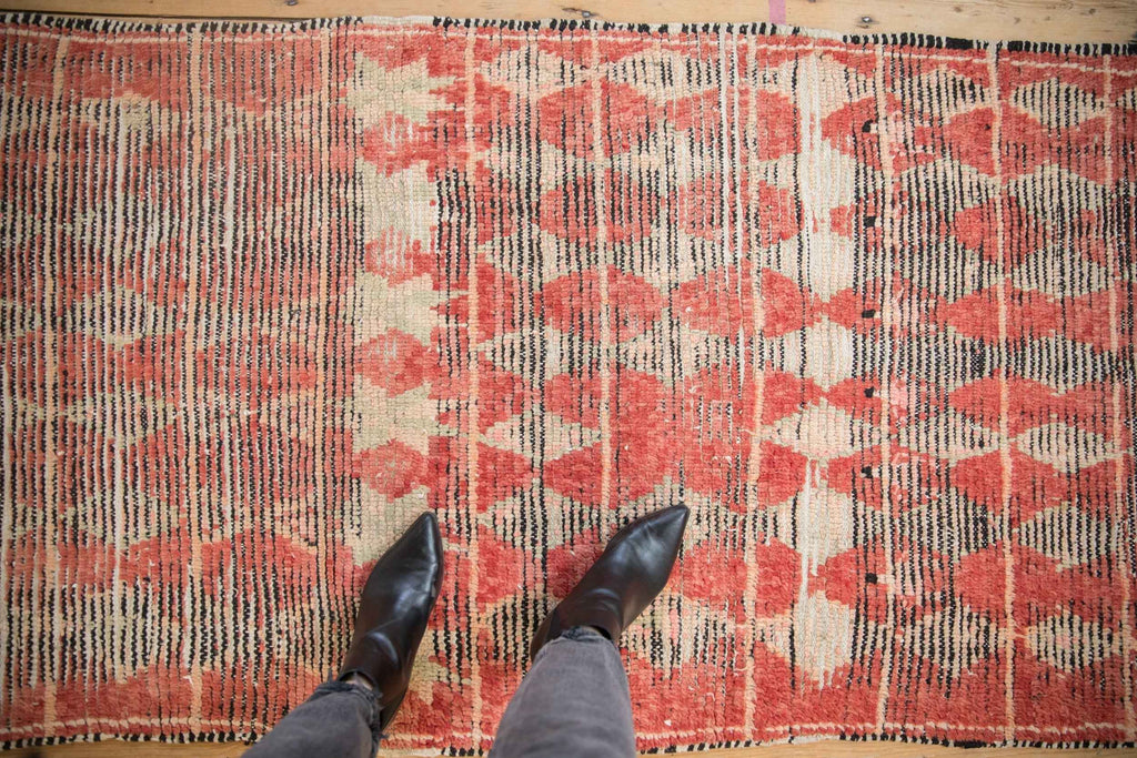 3.5 by 11 Foot Vintage Moroccan Hand-Knotted Rug Runner