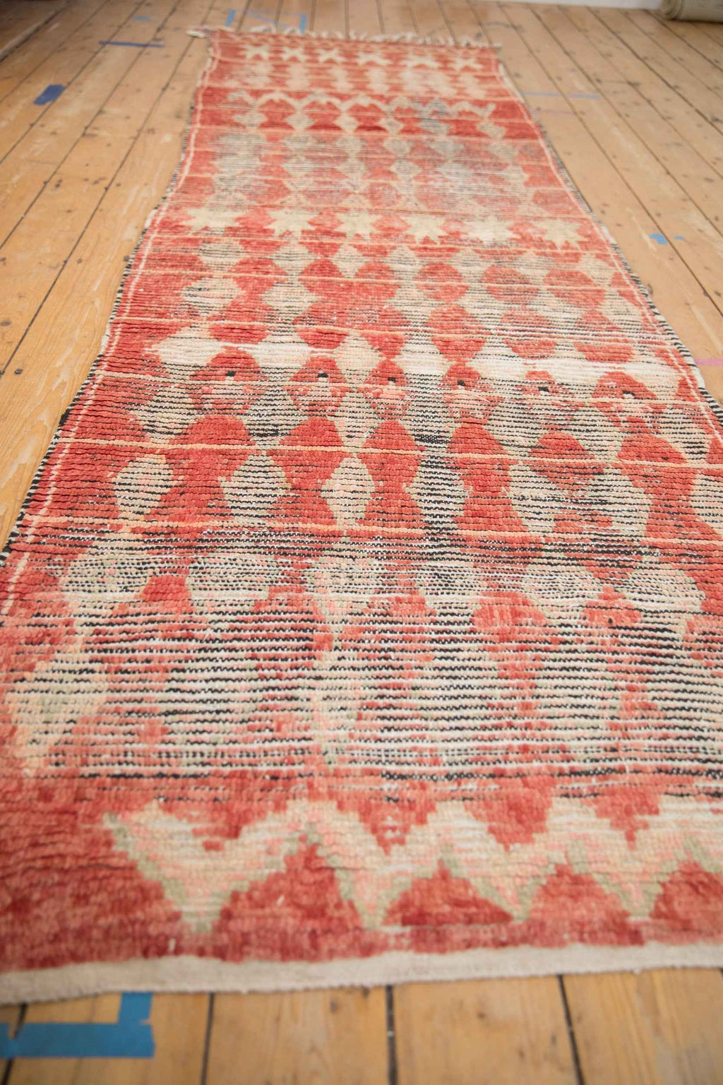 3.5 by 11 Foot Vintage Moroccan Hand-Knotted Rug Runner