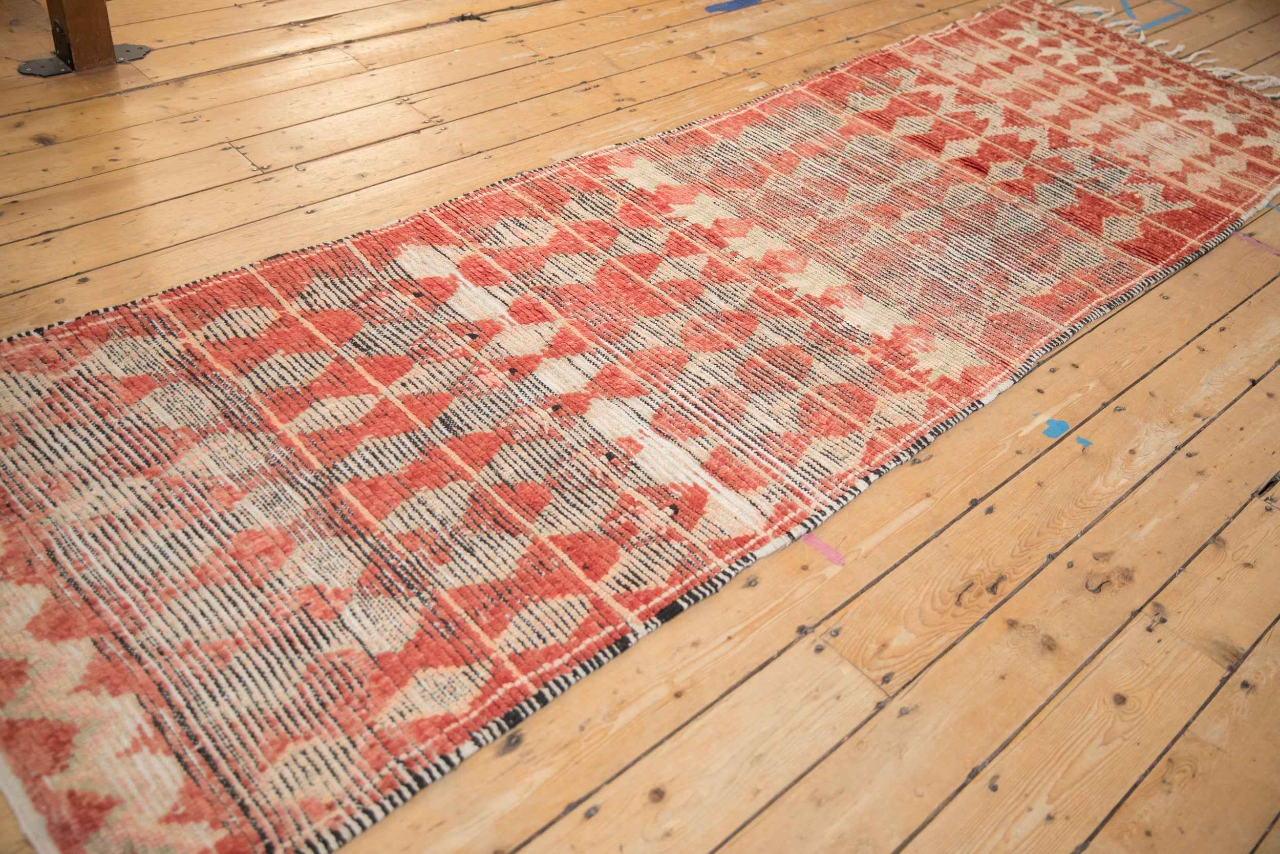 3.5 by 11 Foot Vintage Moroccan Hand-Knotted Rug Runner