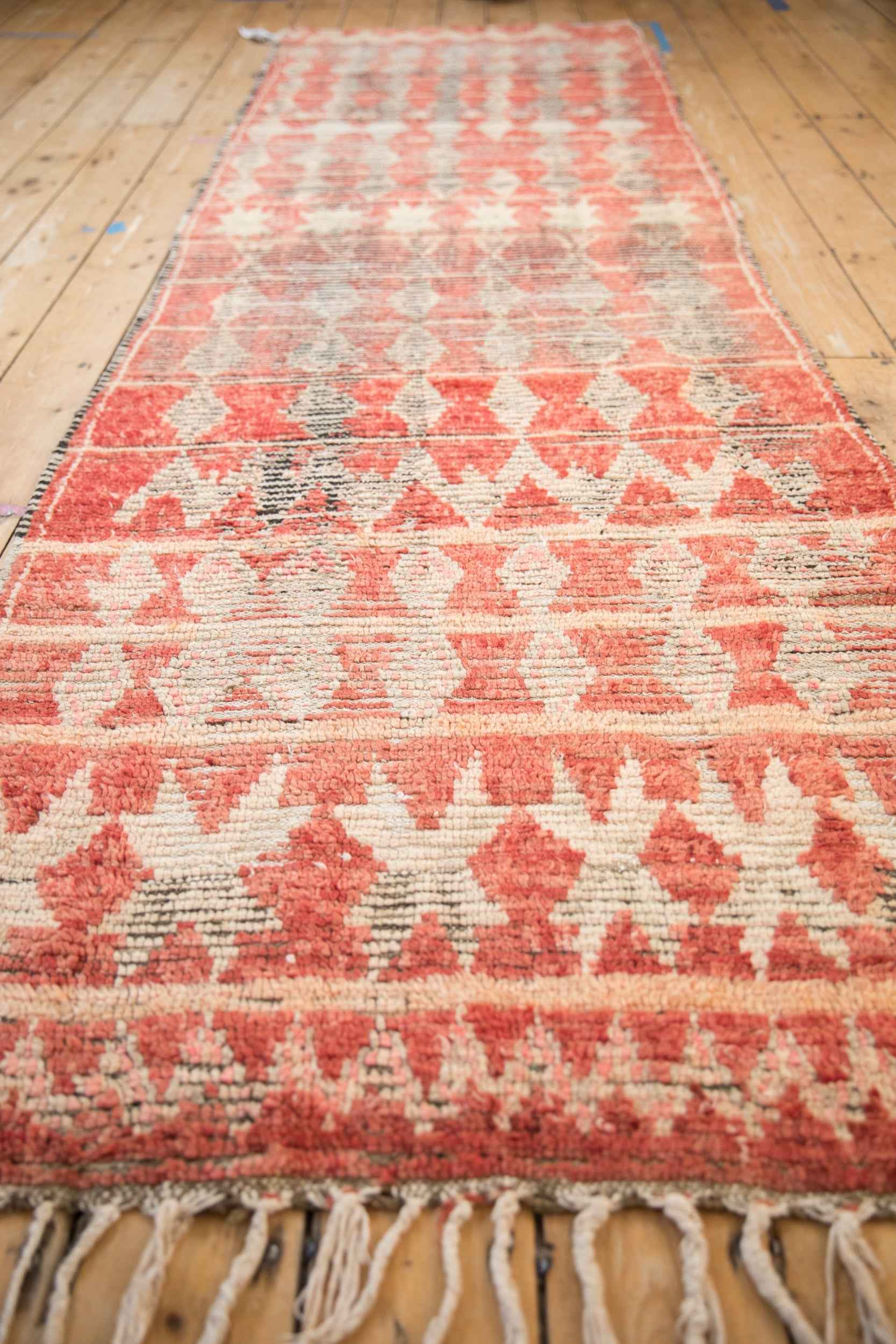3.5 by 11 Foot Vintage Moroccan Hand-Knotted Rug Runner