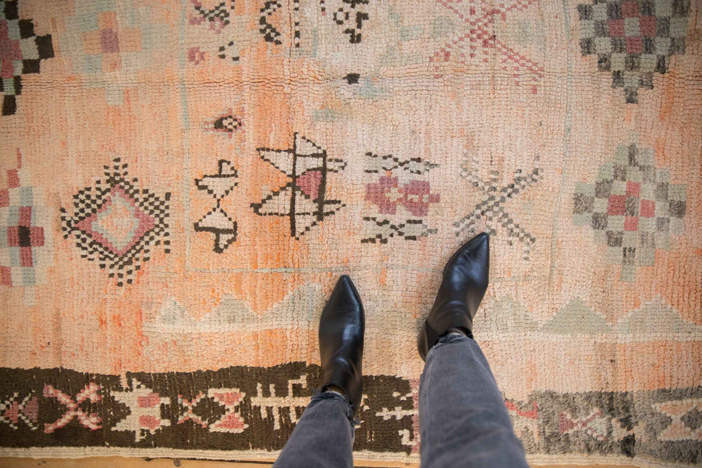 Vintage Moroccan Carpet 5 ft 4 in x 6 ft 4 in Hand-Knotted Mid-Century Design