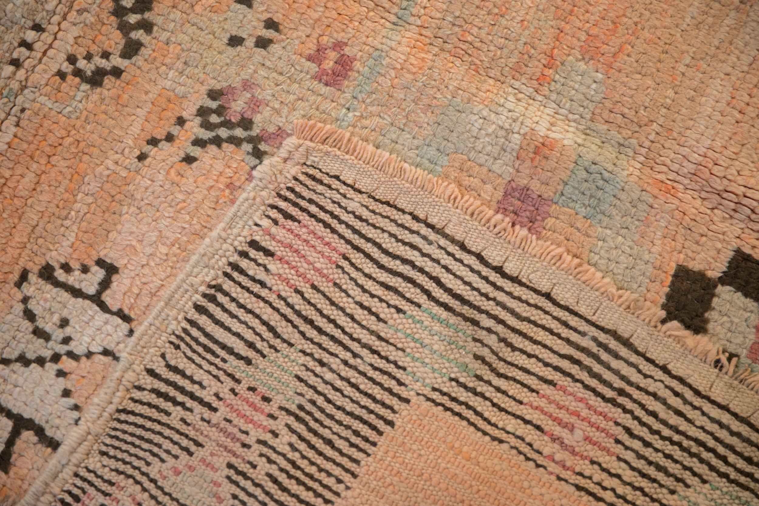 Vintage Moroccan Carpet 5 ft 4 in x 6 ft 4 in Hand-Knotted Mid-Century Design